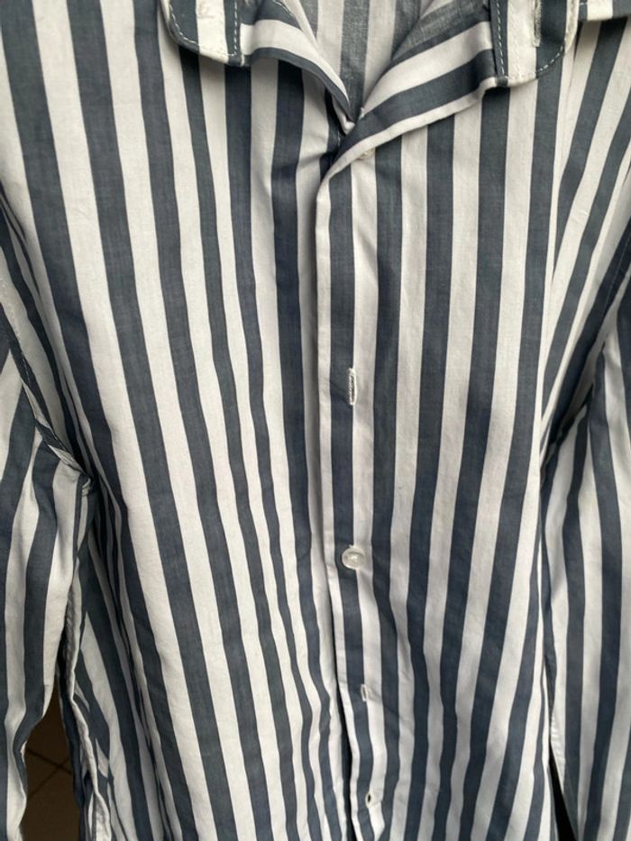 Chemise rayée Primark taille S slim fit gris blanc excellent état - photo numéro 5