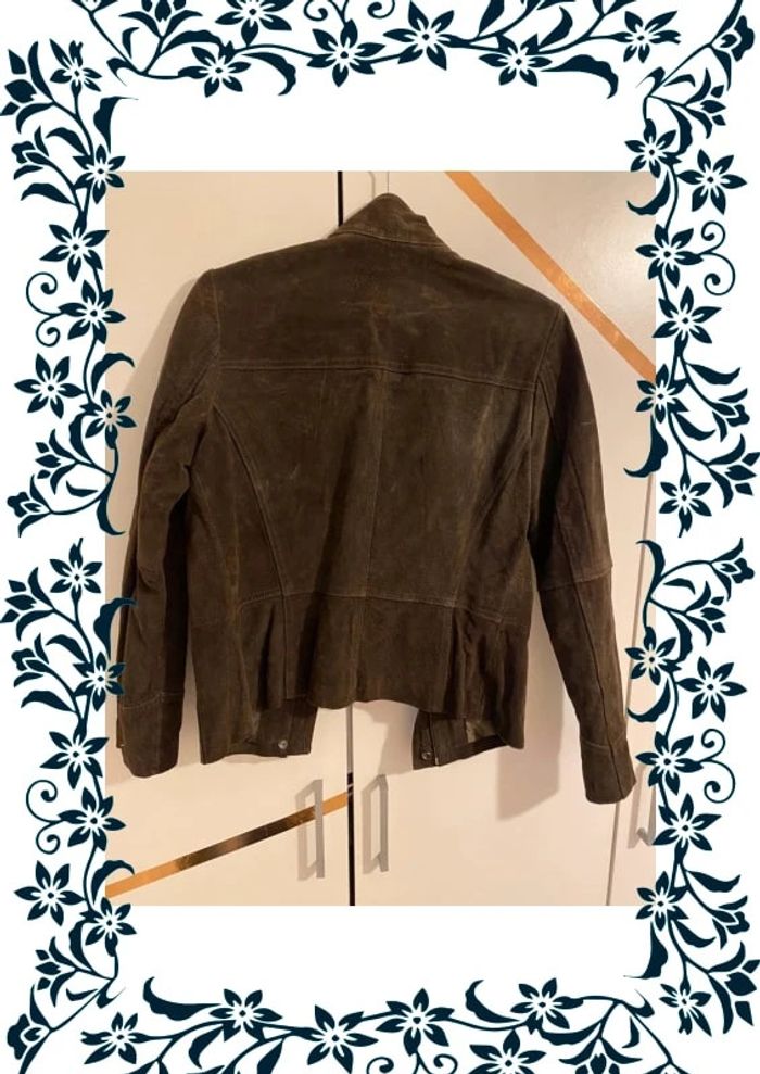 Veste en cuir taille 38-40 la redoute - photo numéro 2