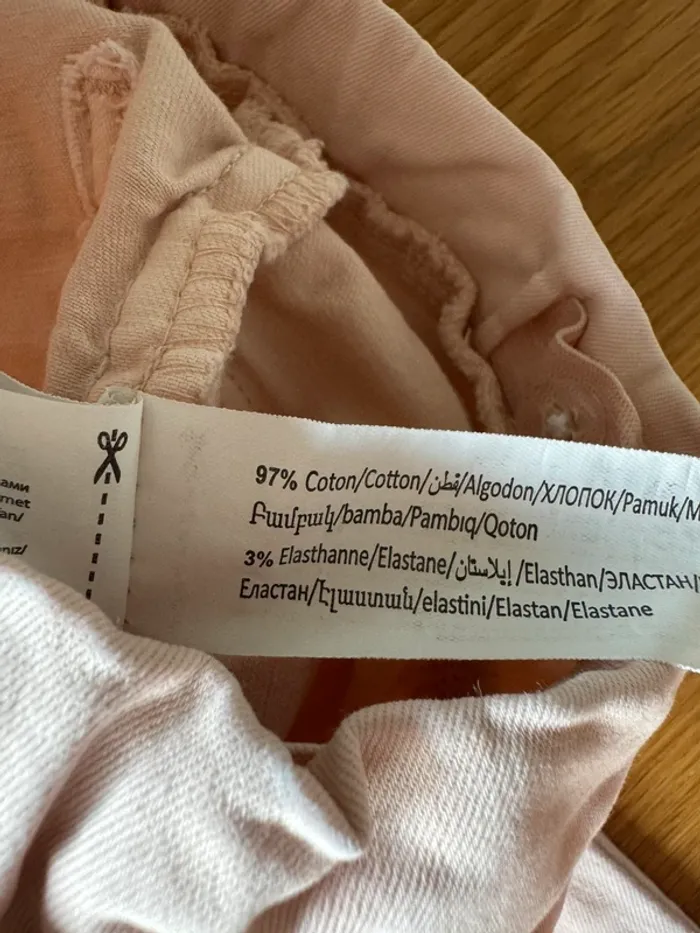 Tregging/jeans slim rose pâle sans bouton - Taille 4 Ans - photo numéro 4