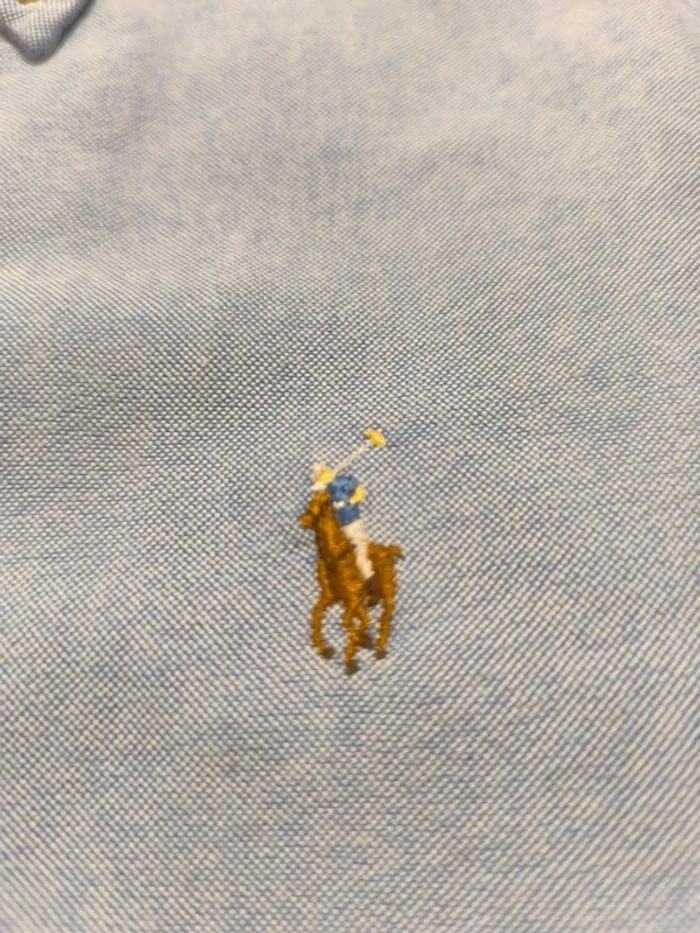 Chemise à manche longue - Ralph Lauren - Logo brodé premium - Bleu clair - Taille S - photo numéro 6