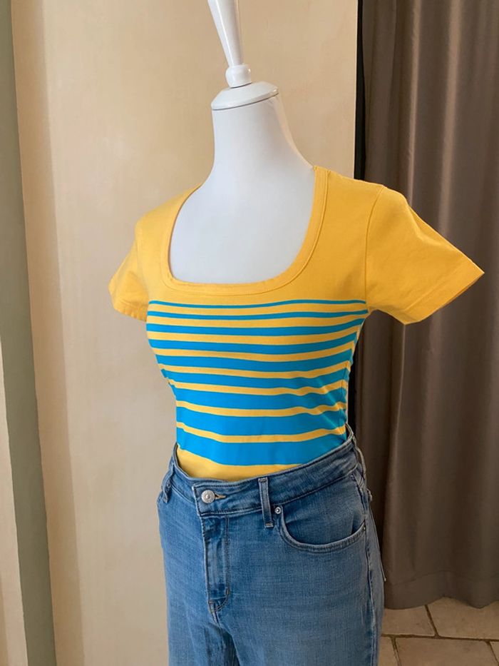 T-shirt rayé Naf Naf vintage T1 - photo numéro 2