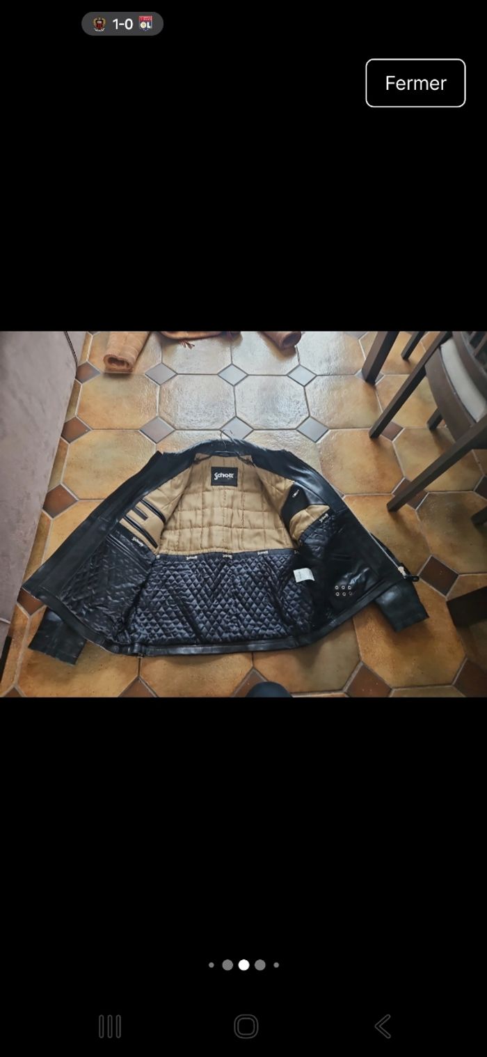 Blouson de moto en cuir homme taille XL  Schott - photo numéro 5