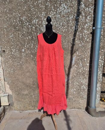 Long robe corail Piment Rouge T.40