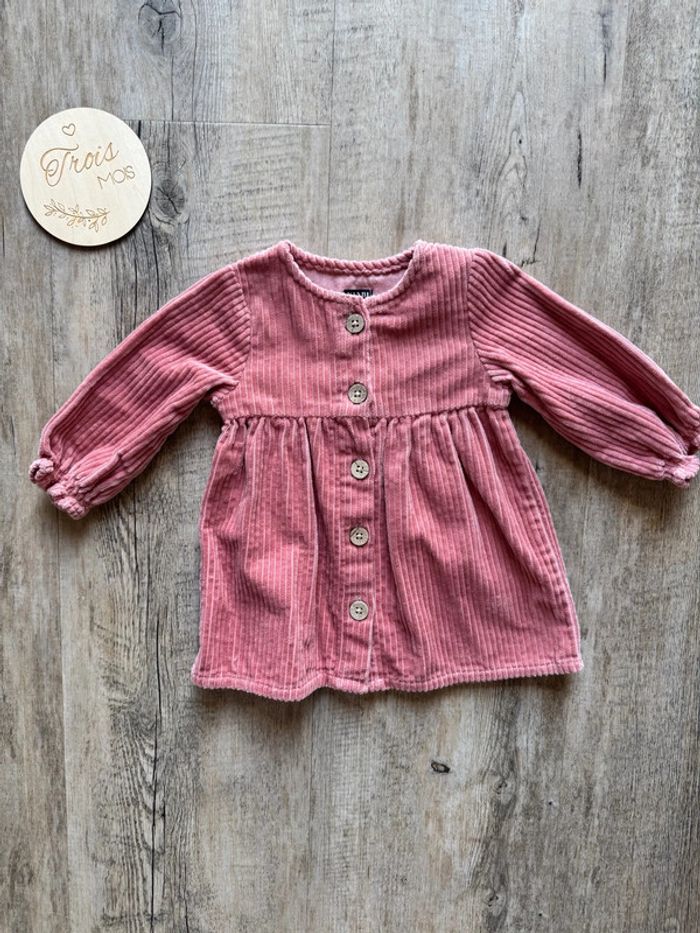 Robe velours côtelé rose