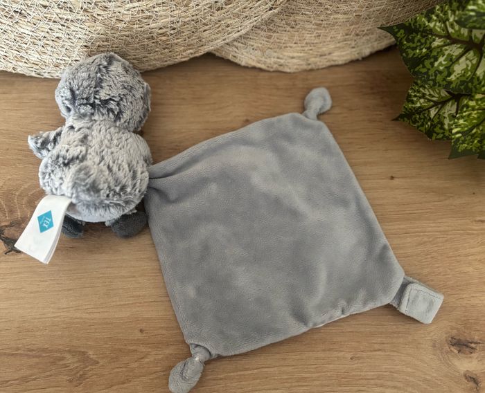 Doudou pingouin mouchoir mon doudou gris blanc tex - photo numéro 3
