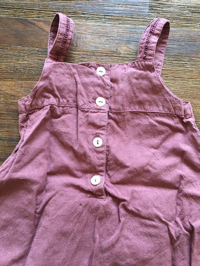 Jolie robe bretelles /DPAM/6mois/coton/mauve/ - photo numéro 2