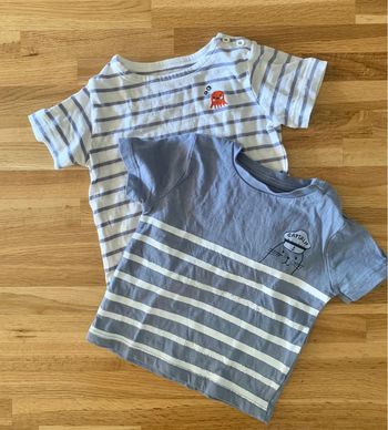 Lot de 2 tee shirts MC bout chou 6 mois