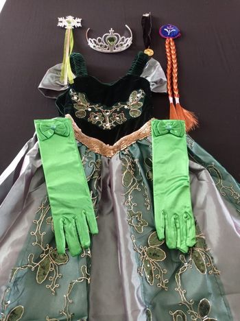 Déguisement robe princesse Anna et accessoires 5ans