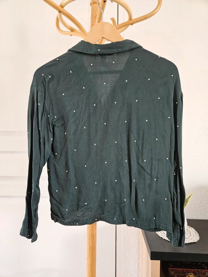 Chemise verte à pois taille 34 Rouge gorge - photo numéro 3