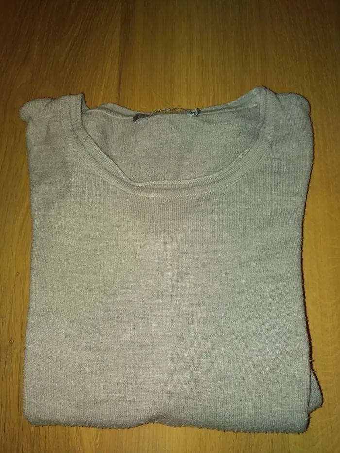 Petit Pull Fin Fille Uni Gris - photo numéro 4