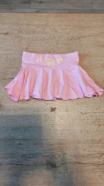 Jupe maillot rose clair avec points blancs, 18 mois/2ans
