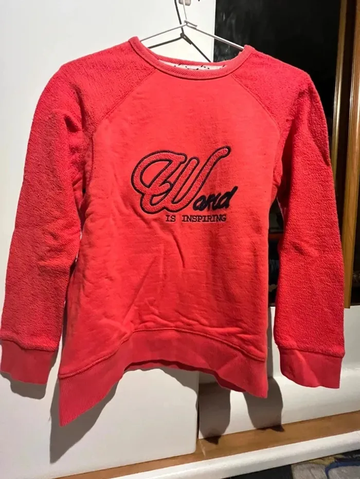 Pull, sweat rouge marque Okaidi 10 ans