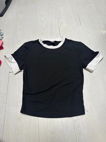 T-shirt manches courtes noir et blanc shein XS