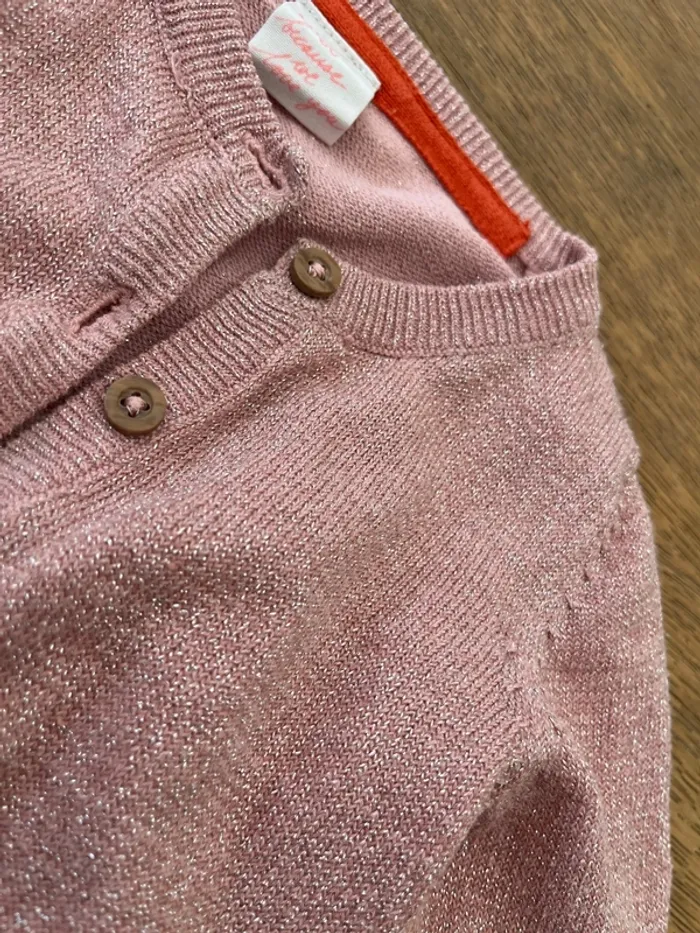 Gilet rose pailleté 80 fille - photo numéro 2