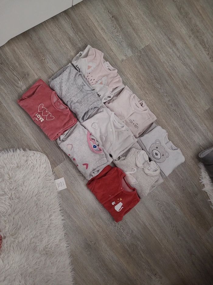 Lot 9 pyjamas fille rose blanc gris