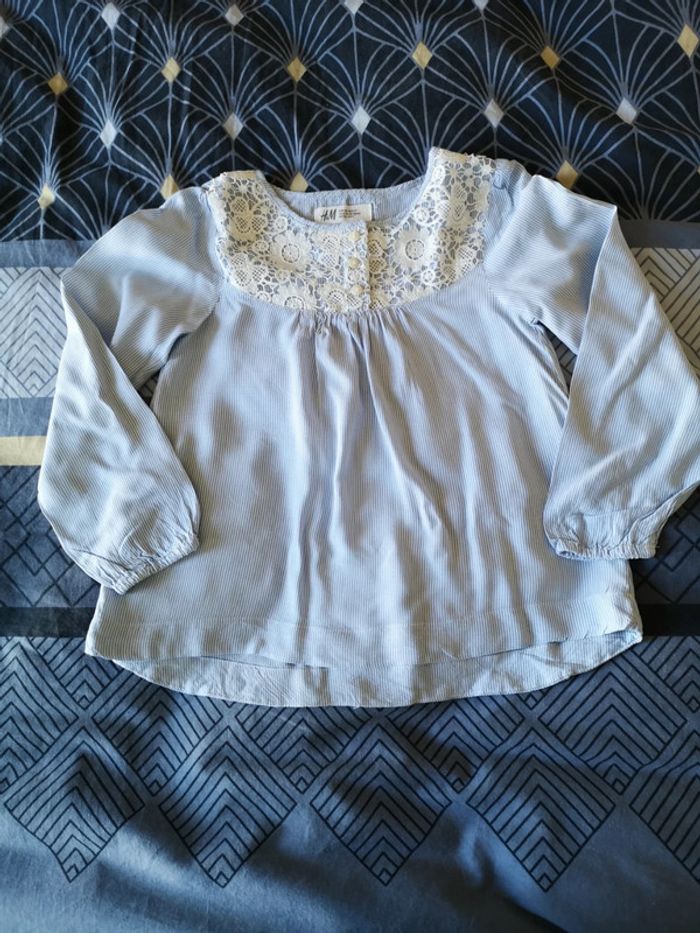 Blouse rayée et dentelle 7 ans h&m