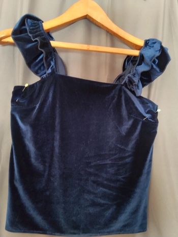 Croq top,  bretelles avec volants. Velours. Avec de beaux reflets. Marque voir photo.