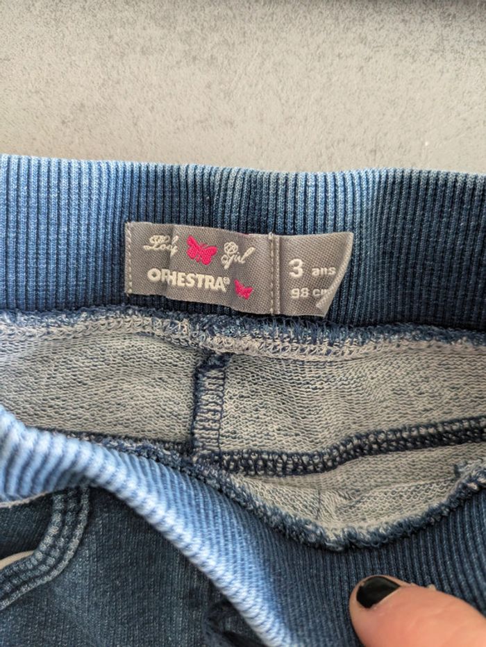 Jeans bleu bébé fille orchestra 3 ans - photo numéro 2