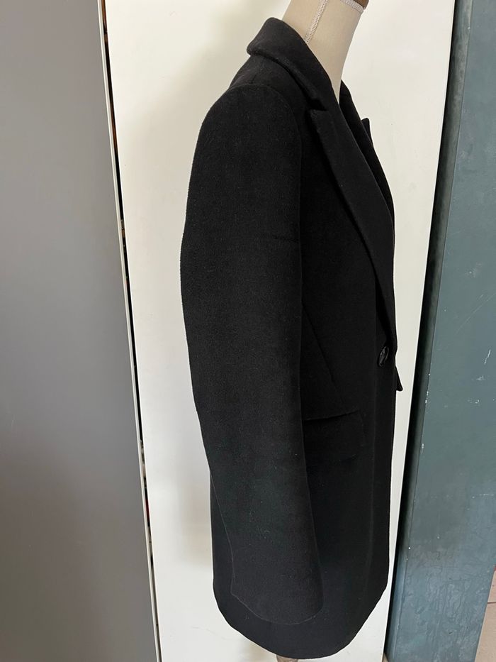 Manteau ZARA noir taille XS (57 % de laine) en TBEG - photo numéro 7