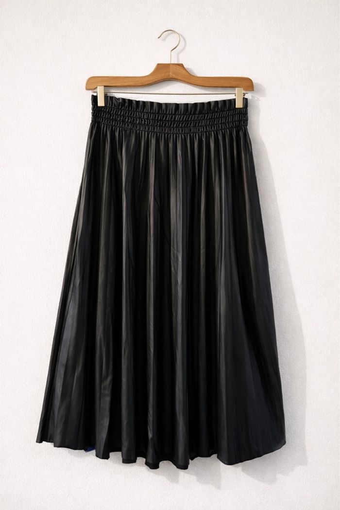 Jupe midi plissée similicuir - Vero Moda - taille S - photo numéro 2