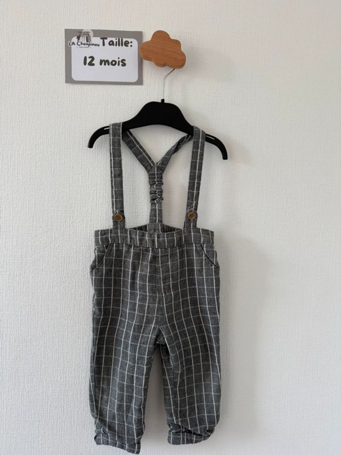 Pantalon avec bretelle - taille 12 mois 🌼