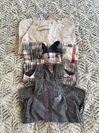 Lot de 3 salopettes courtes 3 mois