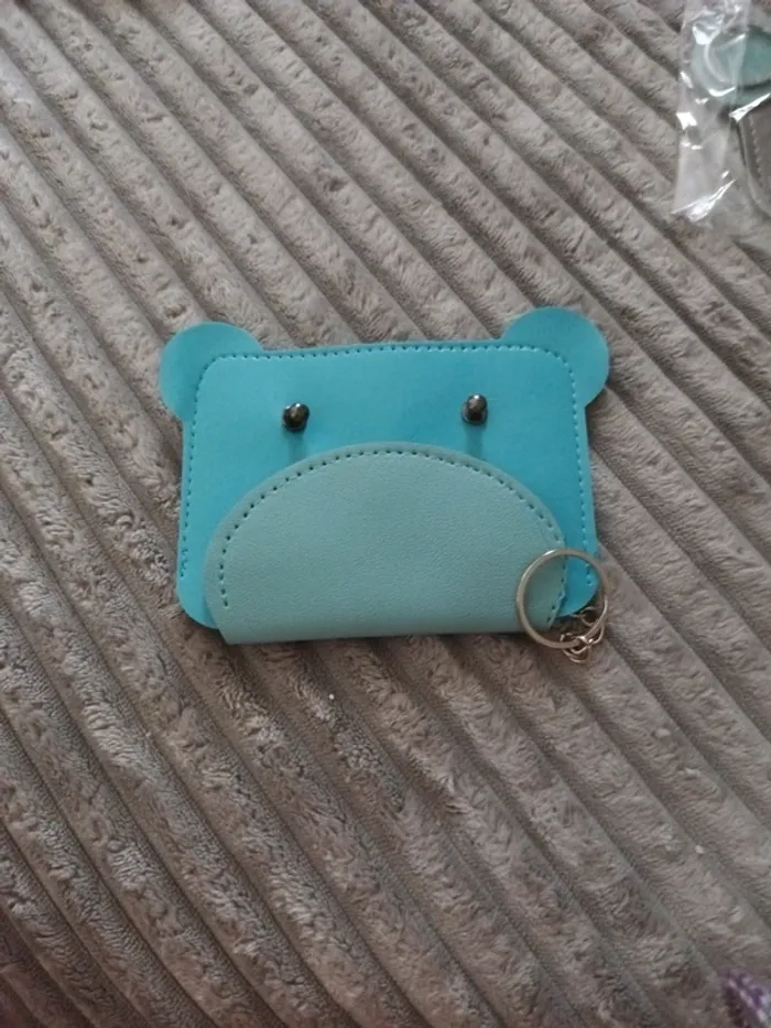 Porte monnaie bleu ourson