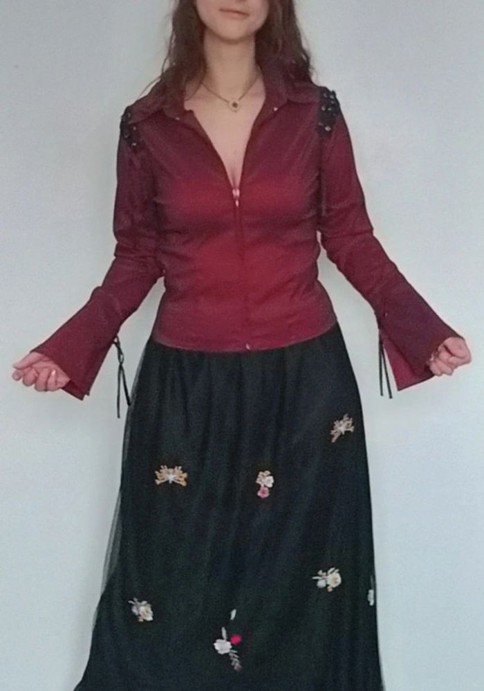 Chemise stretch irisée bordeaux taille 40 - photo numéro 9