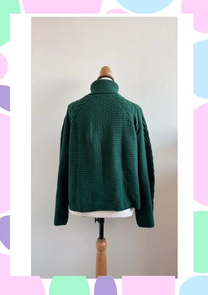 Pull col roulé vert sapin - photo numéro 2