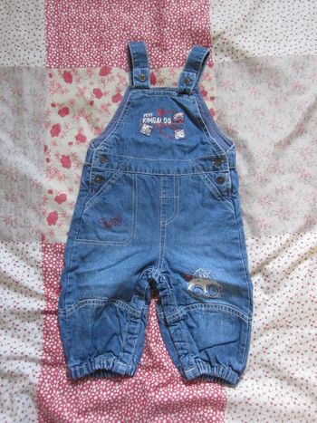 Salopette jean bleu 12 mois
