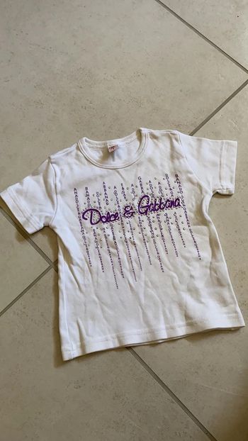 86 cm 18 mois - tee shirt blanc coton écrit dolce gabbana