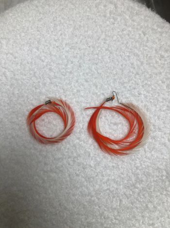 Boucles d’oreilles plumes orange
