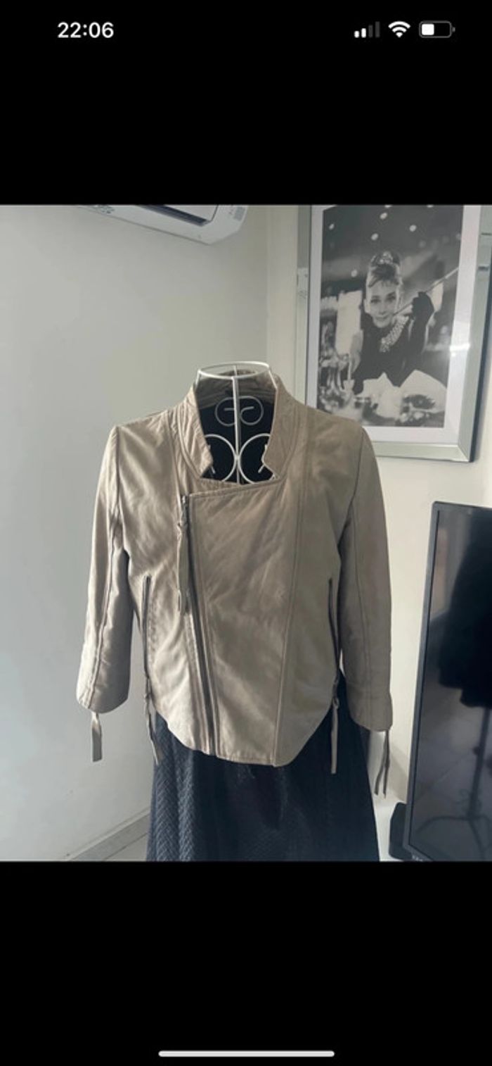 Perfecto en cuir véritable Zara taille M