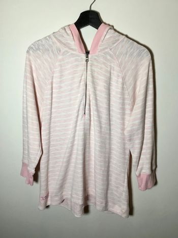 Sweat 1/4 zip à capuche manches 3/4 pour femme Lauren jeans co Ralph Lauren rose taille XL 090