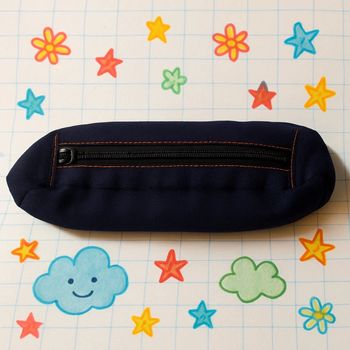 Trousse scolaire violette et noire sans marque