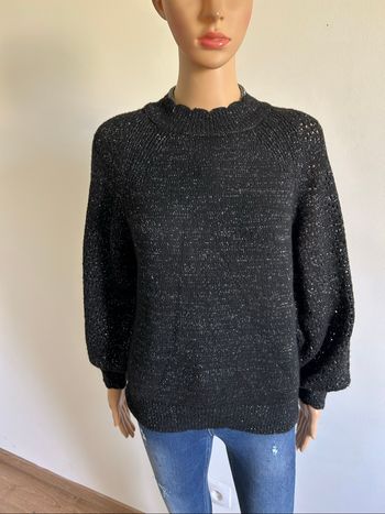 Pull noir et pailleté à manches longues Naf Naf taille S TBE