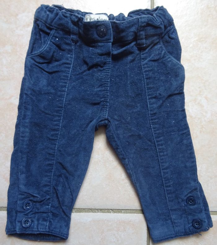 Pantalon velours bleu marine 6 mois