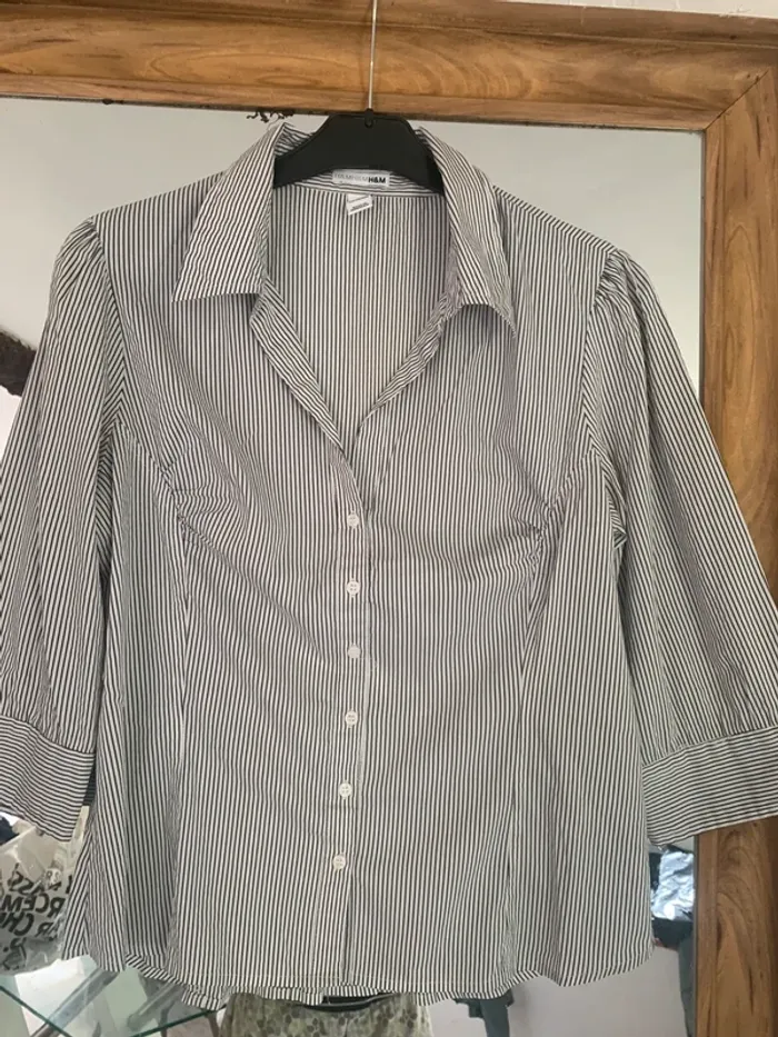 Chemise H&M rayé taille 42 manches 3/4