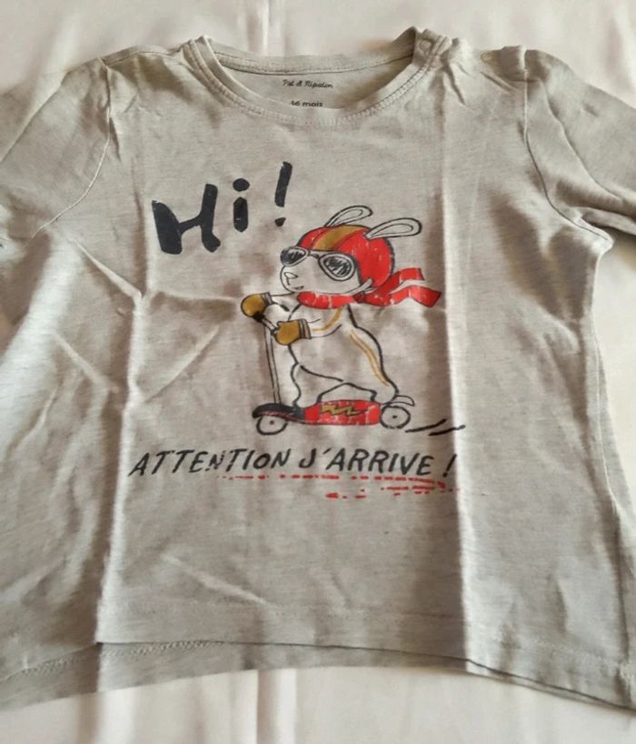 Tee-shirt manches longues lapin - photo numéro 2