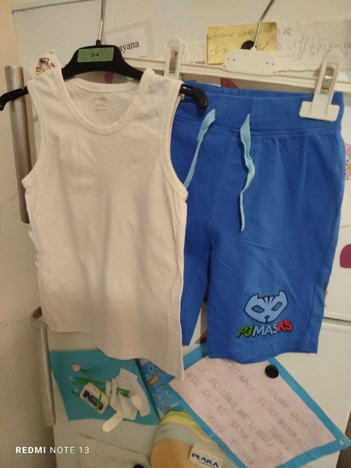 #kytie4ansgarcon. Ensemble débardeur et bermuda taille 4/5 ans