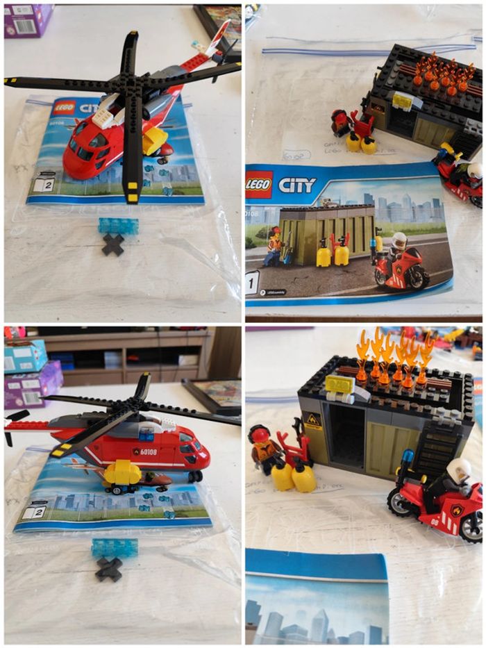 Lot 4 set Lego City 60126, 60106, 60108, 60113. Pompier, police, voiture de course, hélicoptère - photo numéro 18