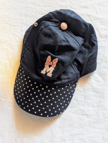 Casquette Disney Marine Minnie Mouse Flot Rose Petits Pois Visière Accessoire Petits Enfants Bébés