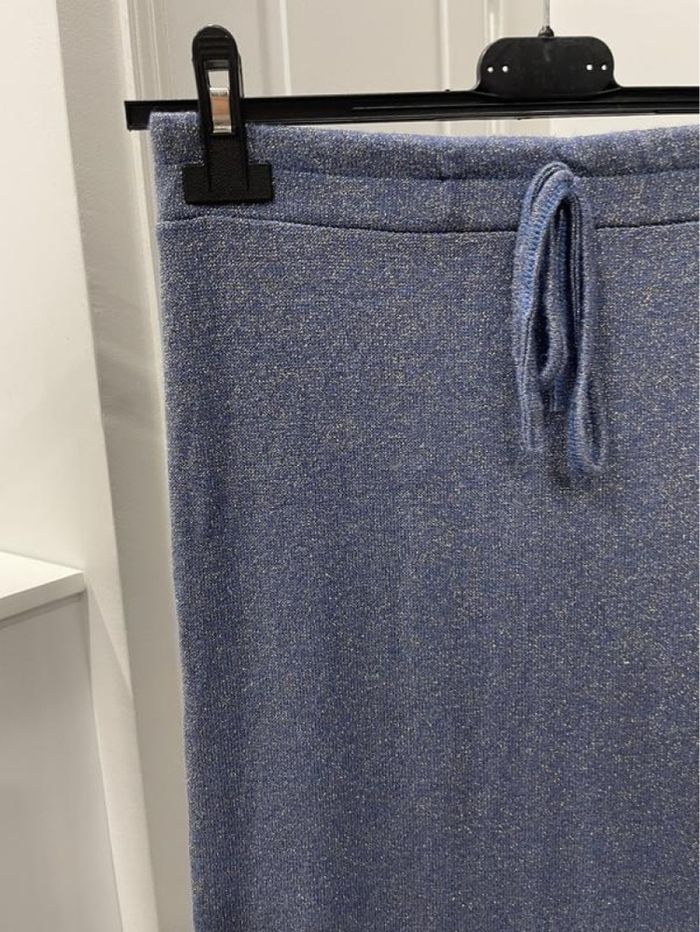 Jupe longue bleue grise brillante - photo numéro 3