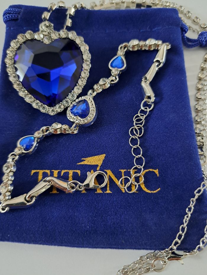Lot Coeur de l'océan Titanic bracelet et pendentif vendu avec une pochette - photo numéro 3