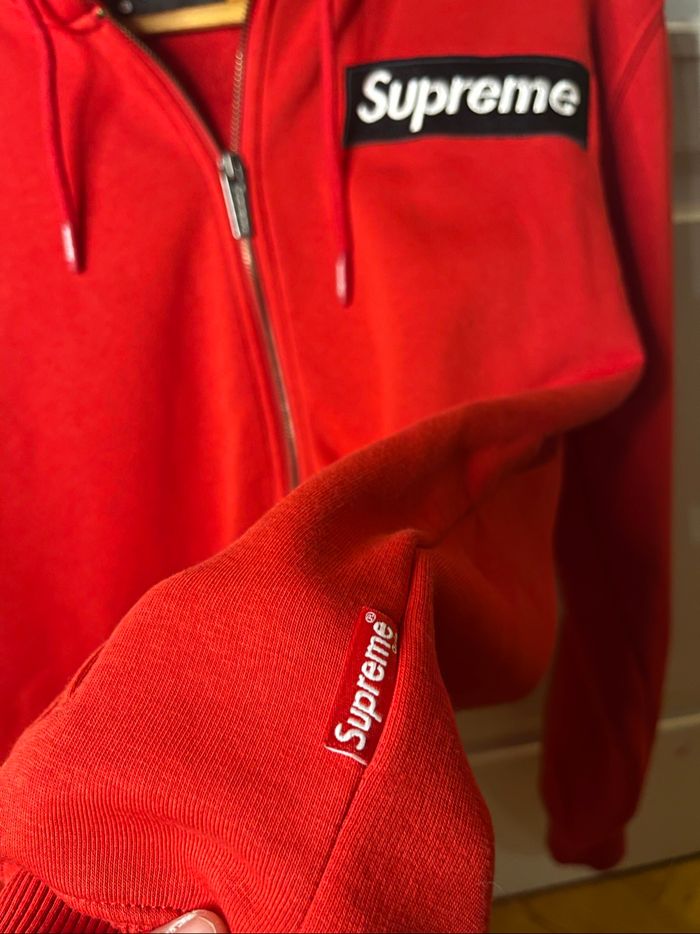 Sweat pull capuche Supreme rouge - Taille L - photo numéro 6