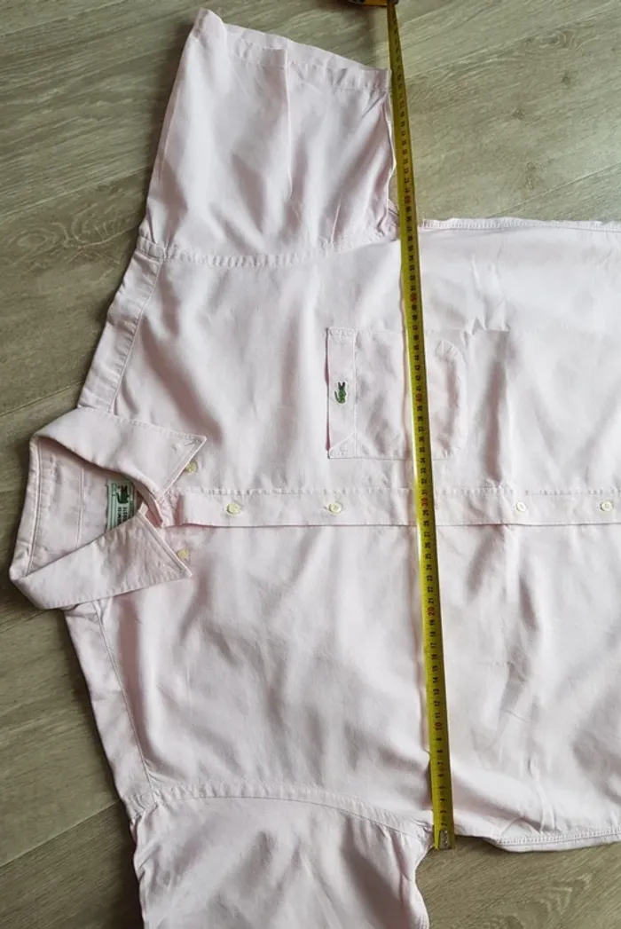 Chemise Lacoste manches courtes rose clair taille 41 - photo numéro 11