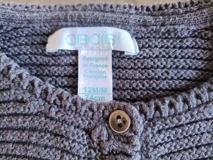 Gilet gris Obaibi 12 mois - photo numéro 3