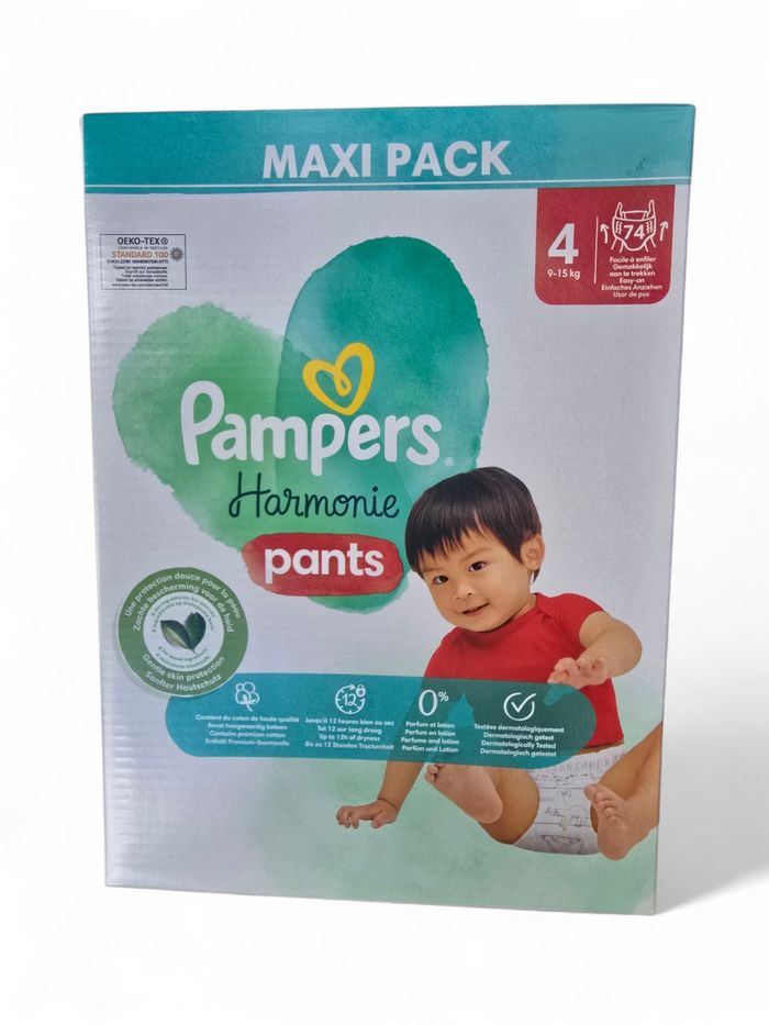 Lot de 74 Couches Pampers Harmonie Pants 9-14 kg Taille 4 Neuf - photo numéro 2