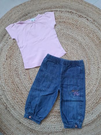 Tenue tee-shirt et pantalon jean 12 mois