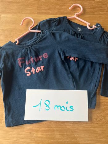 2 t shirts manches longues 18 mois
